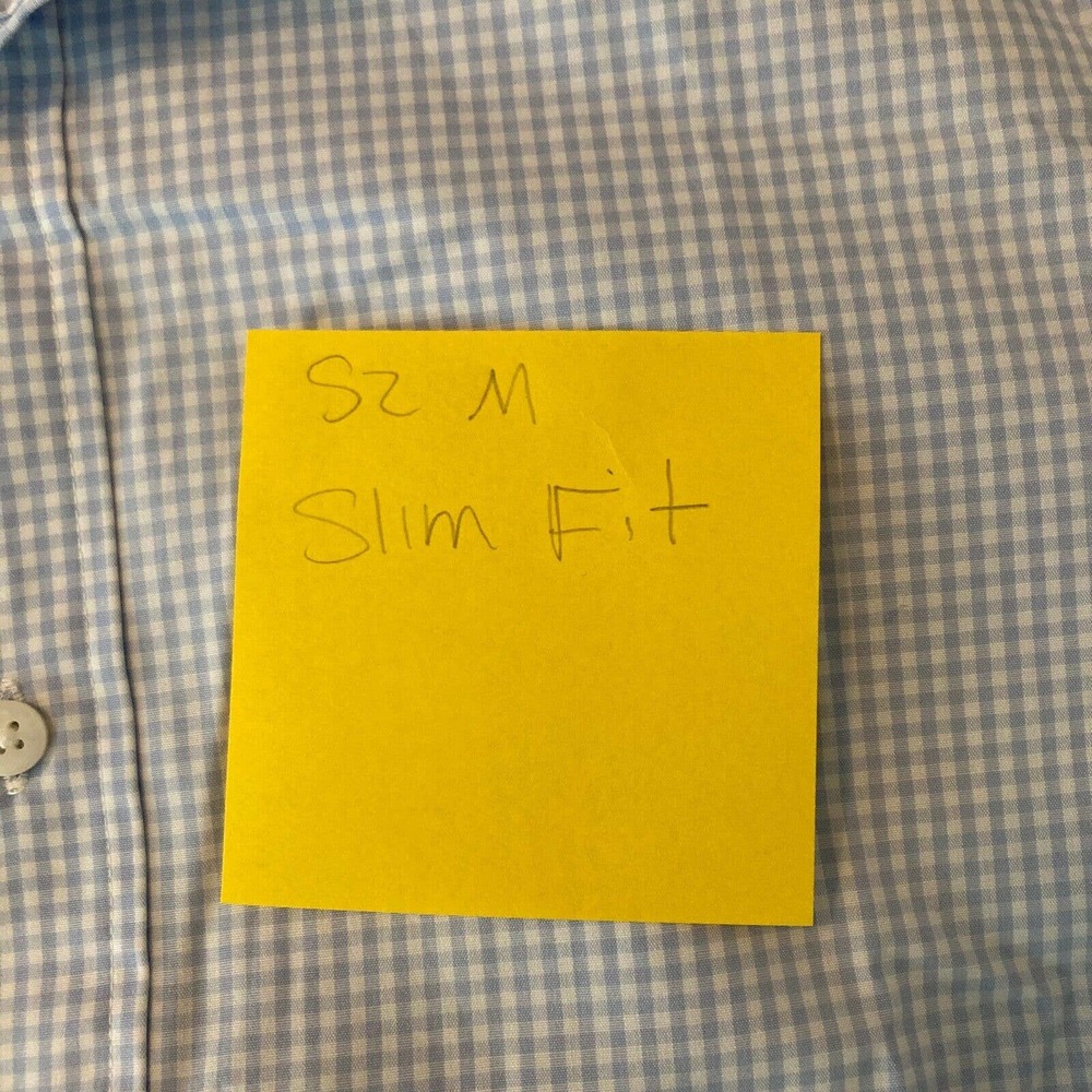 Indochino Shirt Mens Sz M Blue Gingham Cotton Slim Fit‎ Logo Button Up Collared - Picture 8 of 11